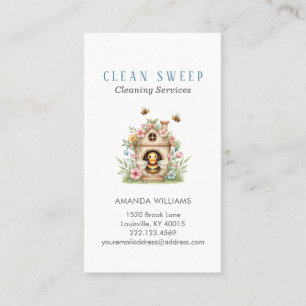 House Cleaning Home Services Bee Business Card