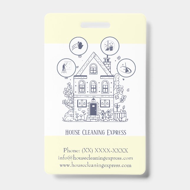 House Cleaning Home Services Charming Badge (Front)