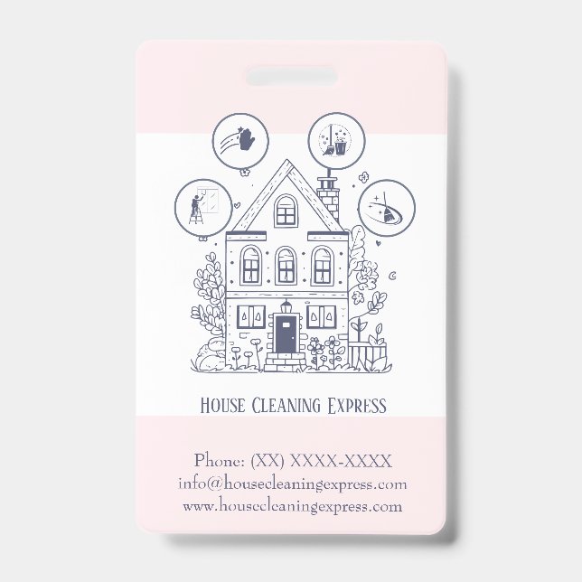 House Cleaning Home Services Charming Badge (Front)