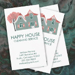 House Cleaning Home Services Charming Business Card<br><div class="desc">Illustrated with a sweet house. Perfect business card for house cleaning services and other home maintenance businesses. The card is single sided but feel free to change to a double sided version. Change the text, font and colors of this customizable business card. Hand drawn by me. Check my shop for...</div>