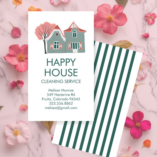 House Cleaning Home Services Charming Business Card (House Cleaning Home Services Charming Business Card
)