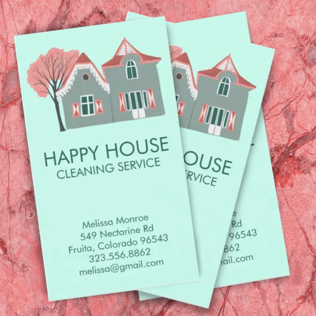 House Cleaning Home Services Charming Business Card (Creator Uploaded)