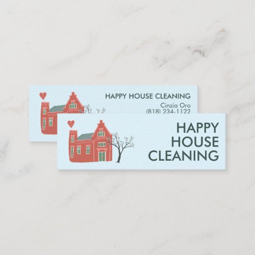 House Cleaning Home Services Charming Cute Mini Business Card
