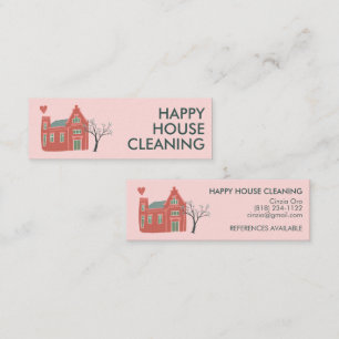 House Cleaning Home Services Charming Cute Mini Business Card