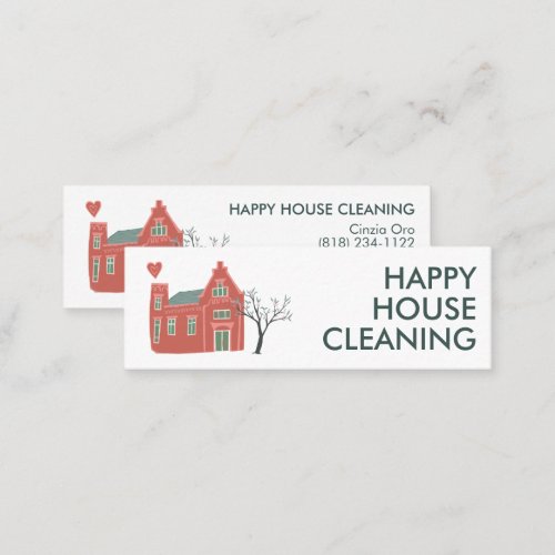 House Cleaning Home Services Charming Cute Mini Business Card