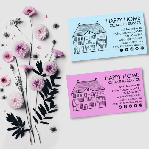 House Cleaning Home Services Charming Janitorial  Business Card
