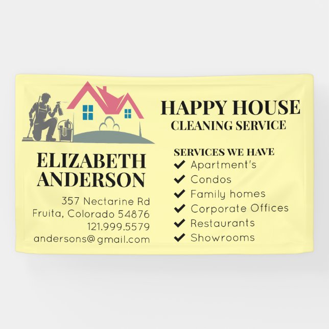 House Cleaning Home Services Custom Charming  Banner (Horizontal)