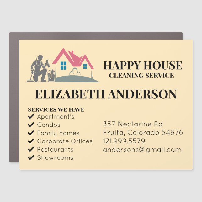House Cleaning Home Services Custom Charming  Car Magnet (Front)