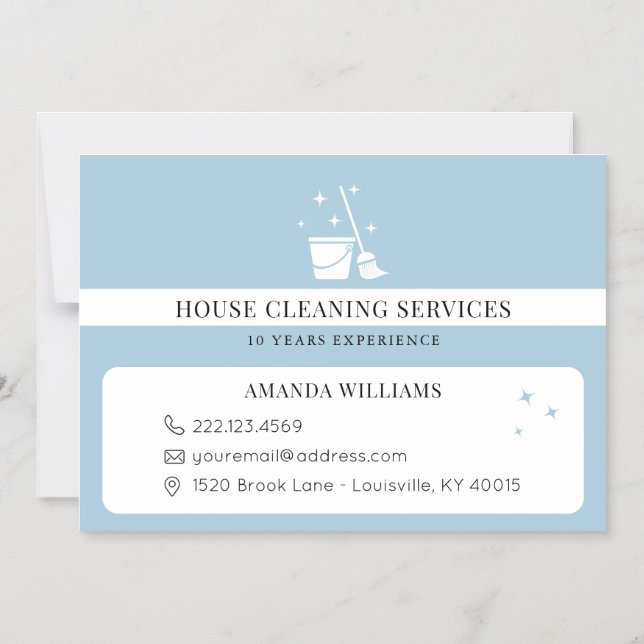 House Cleaning Home Services Magnetic Card (Front)
