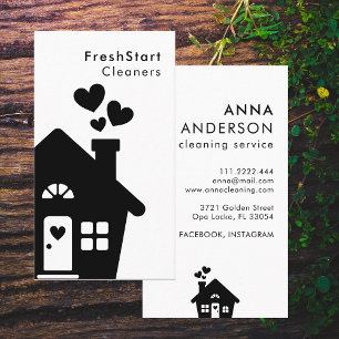 House Cleaning Home Services Minimal Simple Business Card