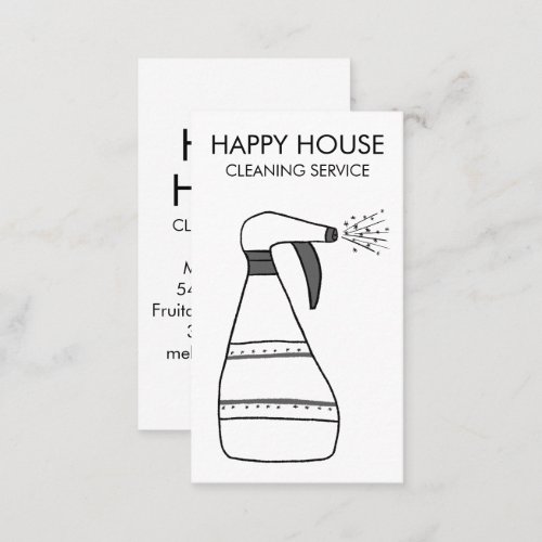 House Cleaning Home Services Supplies Spray Bottle Business Card