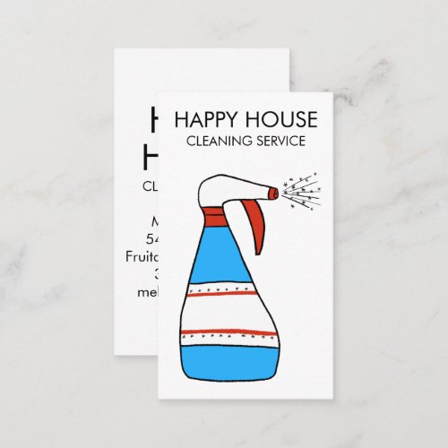 House Cleaning Home Services Supplies Spray Bottle Business Card