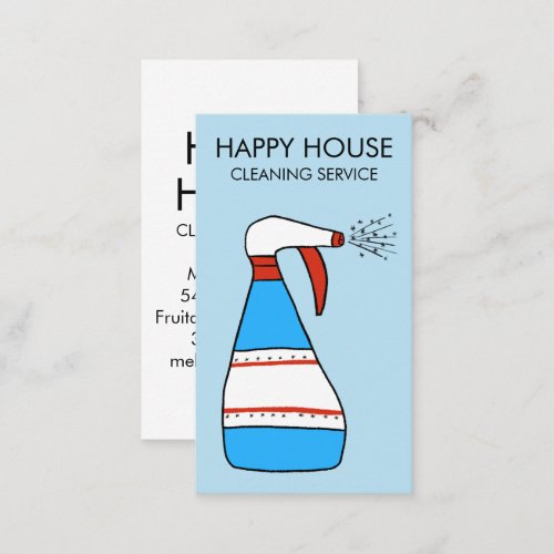 House Cleaning Home Services Supplies Spray Bottle Business Card