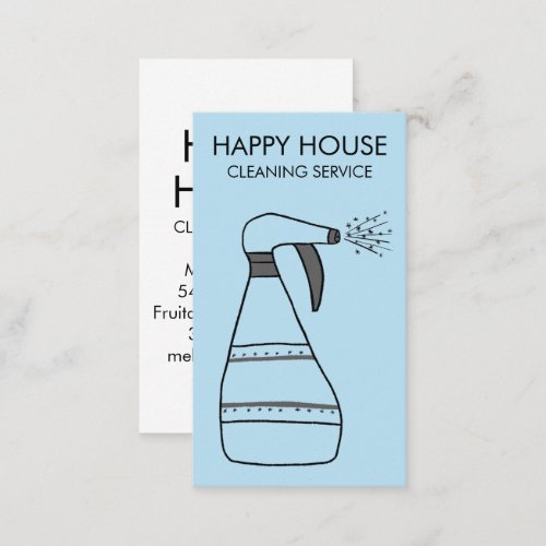 House Cleaning Home Services Supplies Spray Bottle Business Card