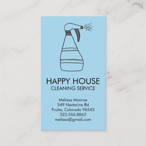 House Cleaning Home Services Supplies Spray Bottle Business Card