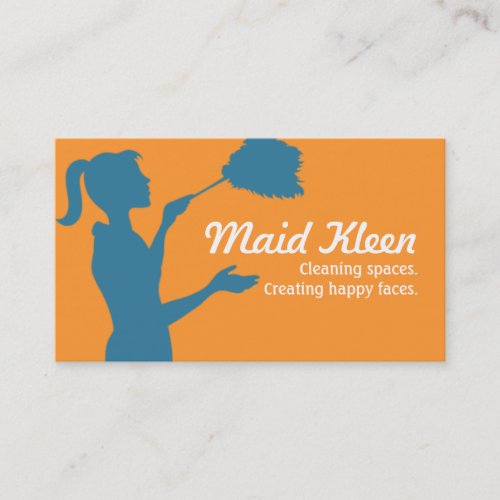 House Cleaning Housekeeper Maid Business Card Templates