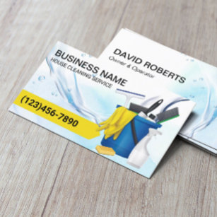House Cleaning Housekeeping Clean Water Flows  Business Card
