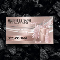 House Cleaning Housekeeping Modern Rose Gold  Business Card