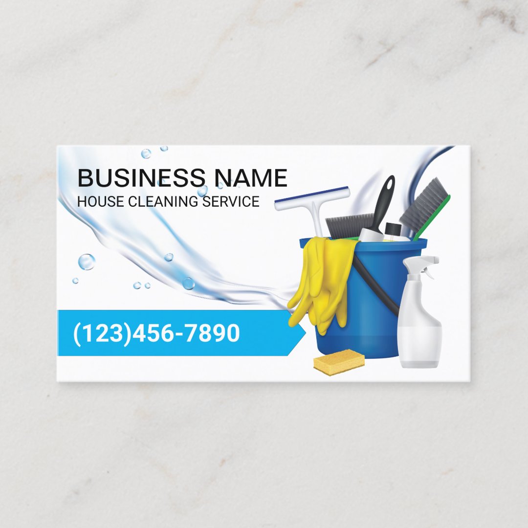 House Cleaning Housekeeping Service Water Flows Business Card | Zazzle