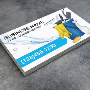 House Cleaning Housekeeping Service Water Flows Business Card