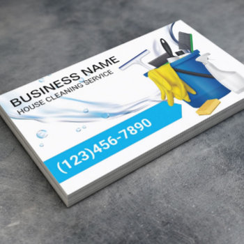 House Cleaning Housekeeping Service Water Flows Business Card by cardfactory at Zazzle