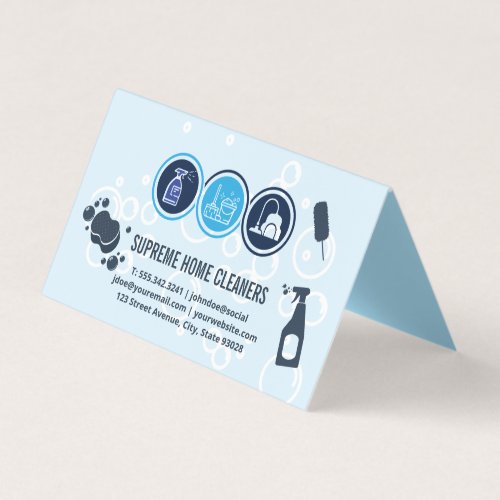 House Cleaning Icons  Cleaner Tools  Business Card