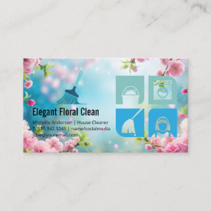 House Cleaning Icons   Janitorial Services Business Card