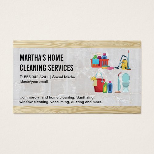 House Cleaning Icons  Mable Wood Background