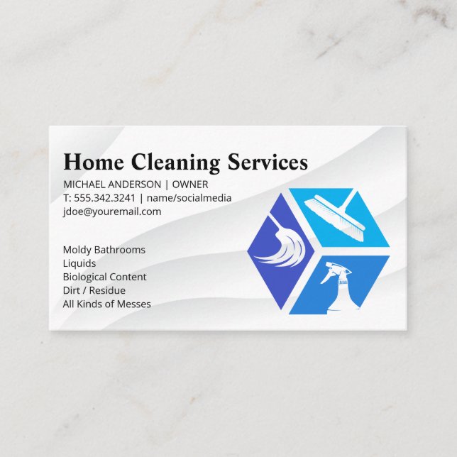 House Cleaning Icons | Maid Business Card (Front)