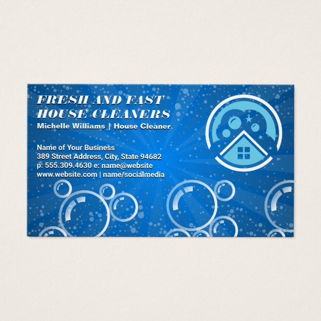 House Cleaning Logo | Bubbles (Front)