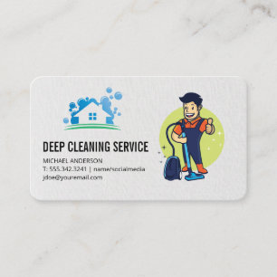 House Cleaning Logo   Cleaning Guy Business Card