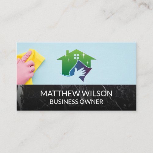 House Cleaning Logo  Maid Business Card