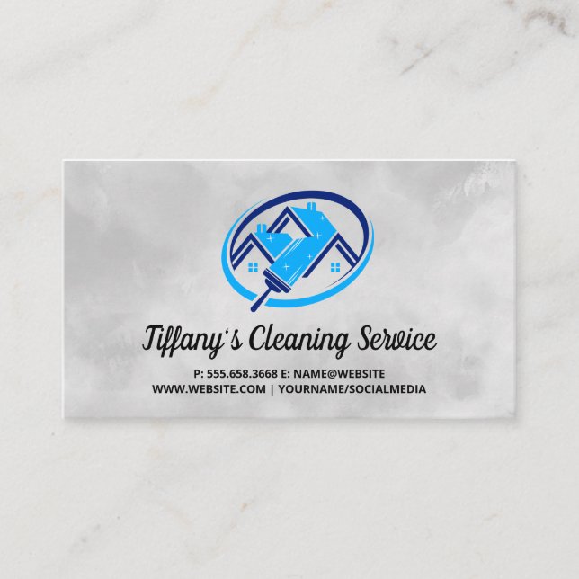 House Cleaning Logo | Maid | Janitor Business Card (Front)