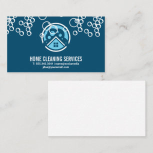 House Cleaning Logo Soap Bubbles Business Card