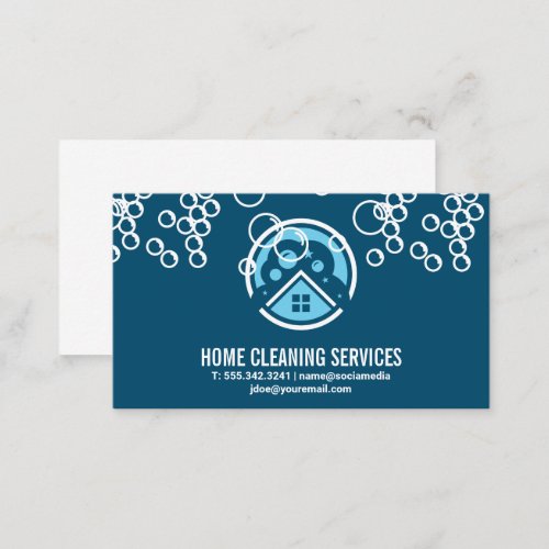 House Cleaning Logo  Soap Bubbles Business Card