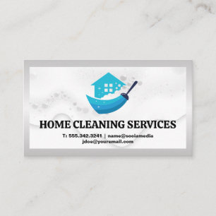 House Cleaning Logo Soap Suds Bubbles Business Card