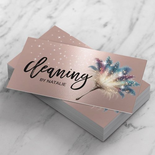 House Cleaning Magical Maid Service Rose Gold  Business Card