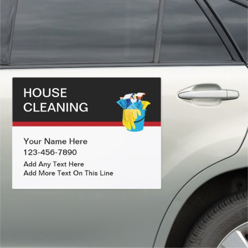 House Cleaning Magnetic Car Magnet Sign
