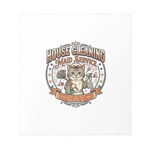 House Cleaning Maid Service Cat House Cleaning Mai Notepad