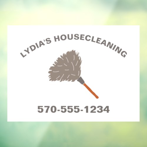 House Cleaning Maid Service Custom Feather Duster  Window Cling
