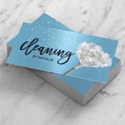 House Cleaning Maid Service Elegant Blue Business Card