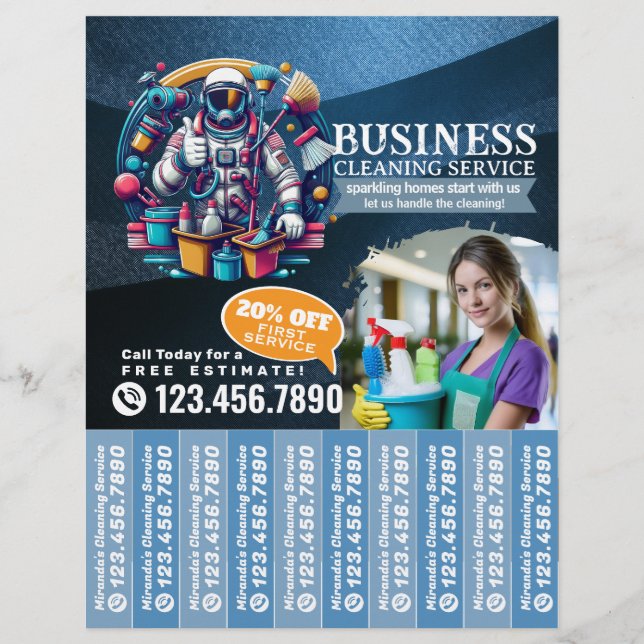 House cleaning Maid Service Flyer Tear Off Strips (Front)