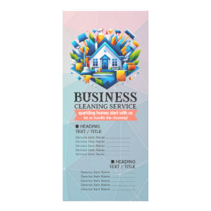 House Cleaning Maid Service Housekeeping Price Rack Card