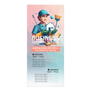 House Cleaning Maid Service Housekeeping Price Rack Card