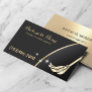 House Cleaning Maid Service Modern Black & Gold Business Card