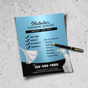 House Cleaning Maid Service Modern Light Blue Flyer