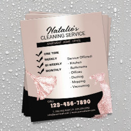 House Cleaning Maid Service Modern Rose Gold Flyer