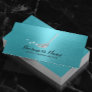 House Cleaning Maid Service Silver Mop Turquoise Business Card