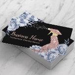 House Cleaning Maid Service Vintage Blue Floral Business Card<br><div class="desc">House Cleaning Service Vintage Blue Floral Black Business Card.</div>