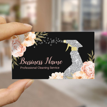 House Cleaning Maid Service Vintage Floral Business Card by cardfactory at Zazzle